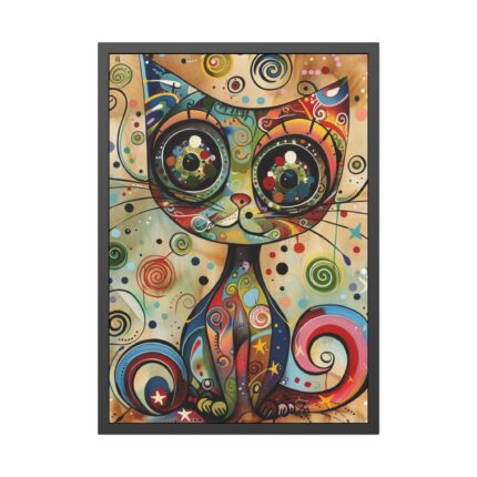 Whimsical Magical Cat Framed Poster