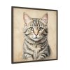 18067602962647986905_2048.jpeg Gray Tabby Cat Portrait Art Framed Canvas