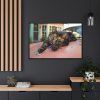 18254896201655118647_2048.jpeg Calico Cat On Car Framed Canvas