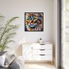 Watercolor Image of Cat Framed Canvas