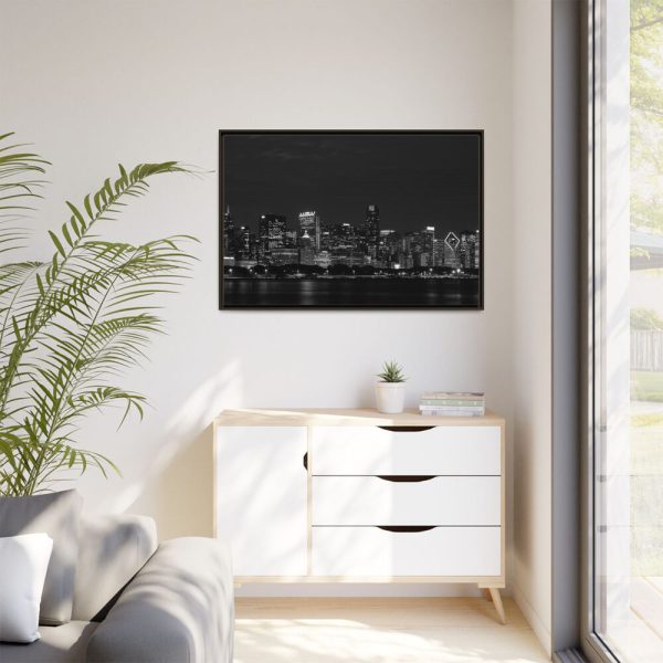 1974011220667606069_2048.jpeg Chicago Skyline At Night Framed Canvas