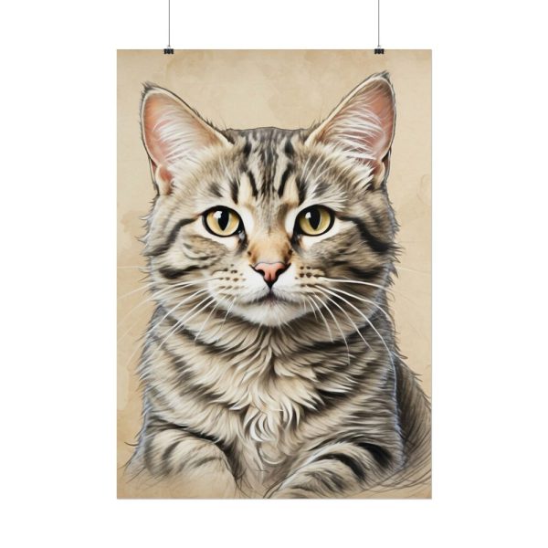 1981437797101483629_2048.jpeg Gray Tabby Cat Portrait Art Poster