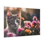 Cat Kitten Flowers Blossoms Standard Canvas