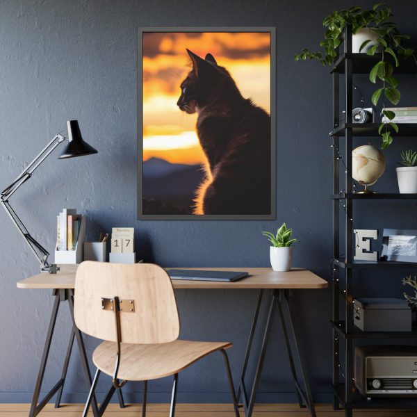 2225060355032636769_2048.jpeg Sunset Kitty Art Framed Poster