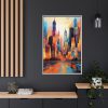 Abstract New York City Art Framed Canvas