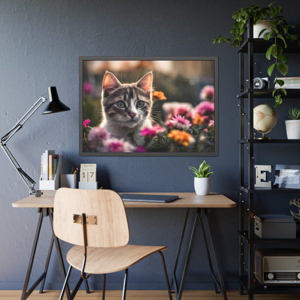 2343314883681924417_2048-1.jpeg Cat Kitten Flowers Blossoms Framed Poster