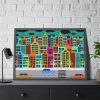 Colorful Cityscape Town City Building Framed Poster