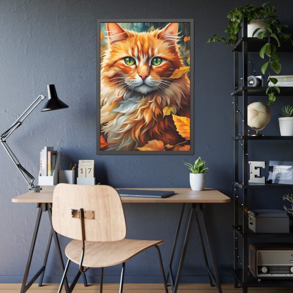 2572553462787968980_2048.jpeg Ginger Cat in Autumn Framed Poster