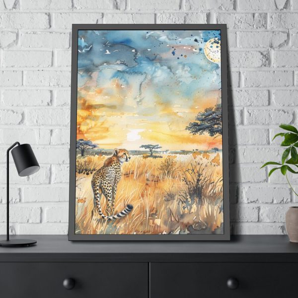 2714542581716642719_2048.jpeg Savanna Watercolor Landscape Framed Poster