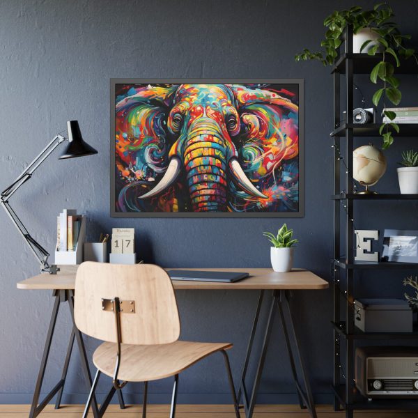 Graffiti Art Elephant Portrait Framed Poster
