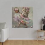 Easter Ballerina Cat Art Print Standard Canvas - Image 3