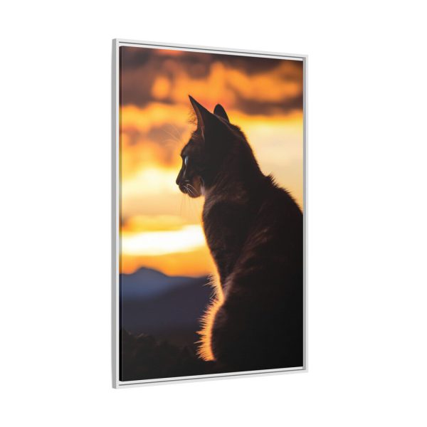 2936724896305110691_2048.jpeg Sunset Kitty Art Framed Canvas