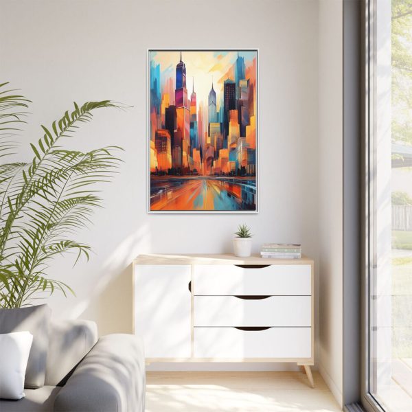Abstract New York City Art Framed Canvas