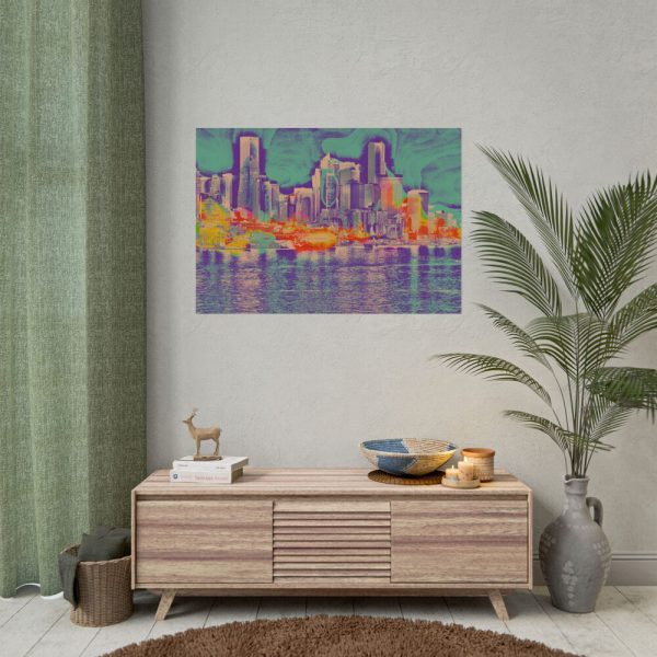 Pop Art Seattle Skyline Print Poster