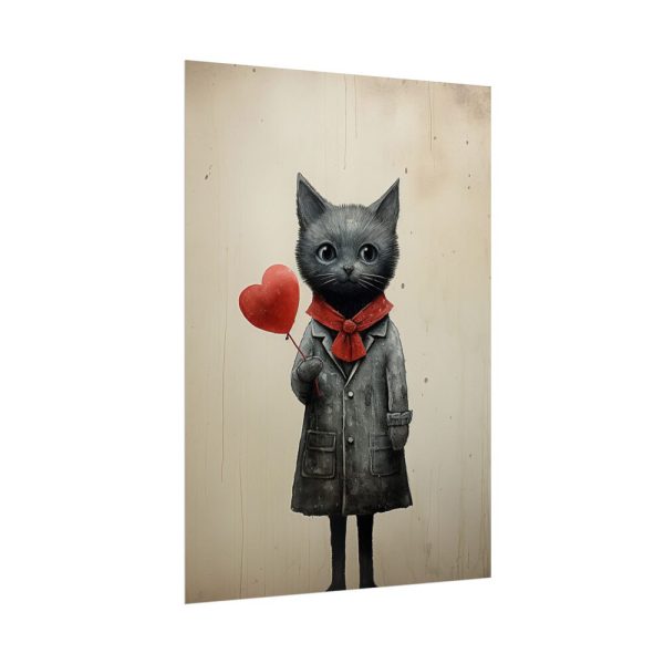 Kitty Cat Valentine Art Poster
