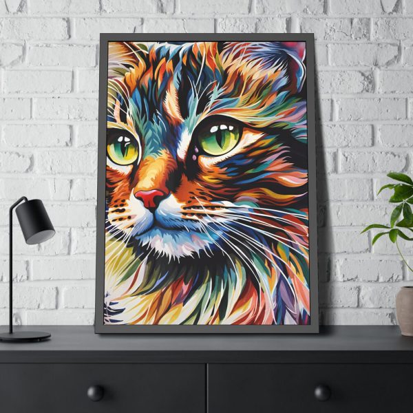 3034831398272858458_2048.jpeg Watercolor Image of Cat Framed Poster