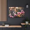 3083449076165276930_2048.jpeg Cat Kitten Flowers Blossoms Framed Canvas