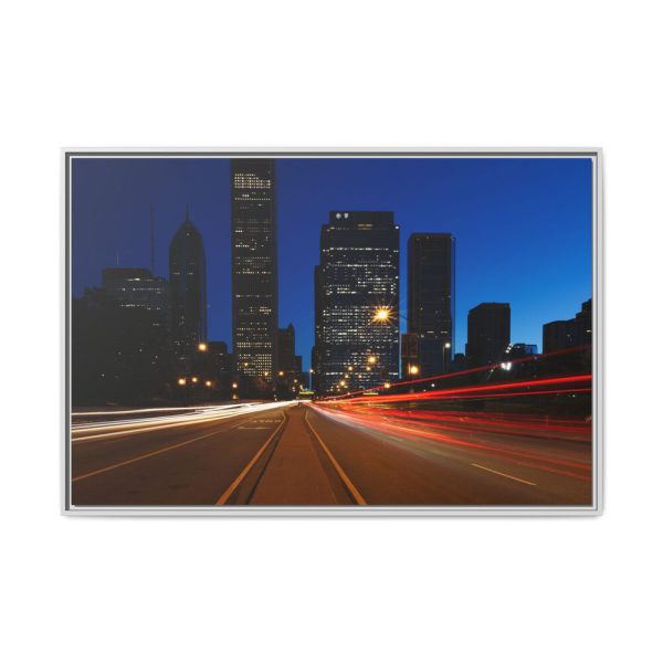 3168642015624290410_2048.jpeg City Traffic At Night Framed Canvas