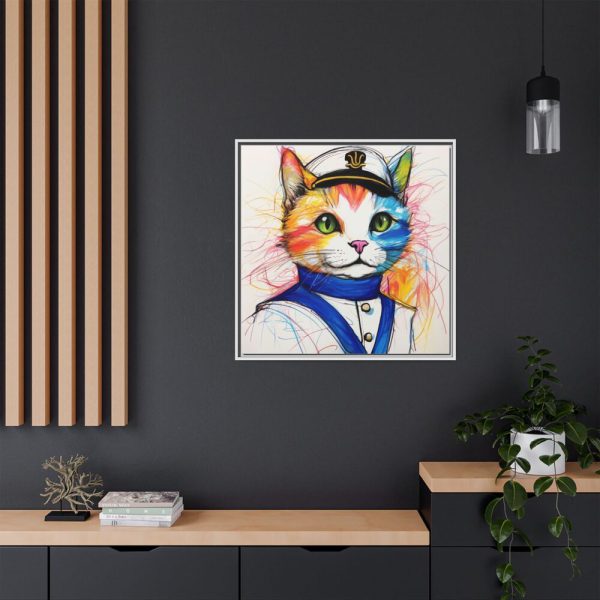 3260239302864843894_2048.jpeg Nautical Sailor Cat Art Framed Canvas