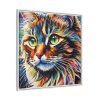 Watercolor Image of Cat Framed Canvas