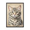 3492546443439896924_2048-1.jpeg Gray Tabby Cat Portrait Art Framed Poster