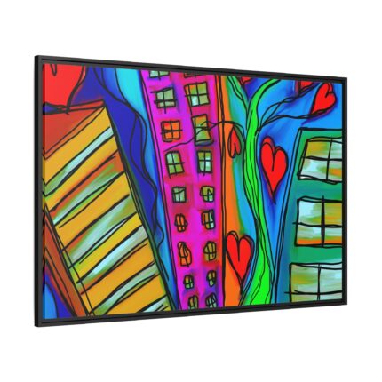 City Doodle Framed Canvas