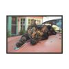 3552037441300665686_2048.jpeg Calico Cat On Car Framed Canvas