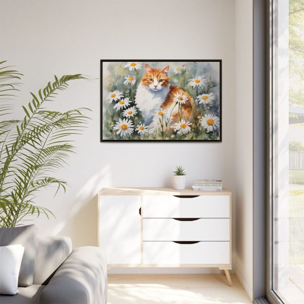 3555440939137784692_2048.jpeg Cat Amongst Daisies Framed Canvas