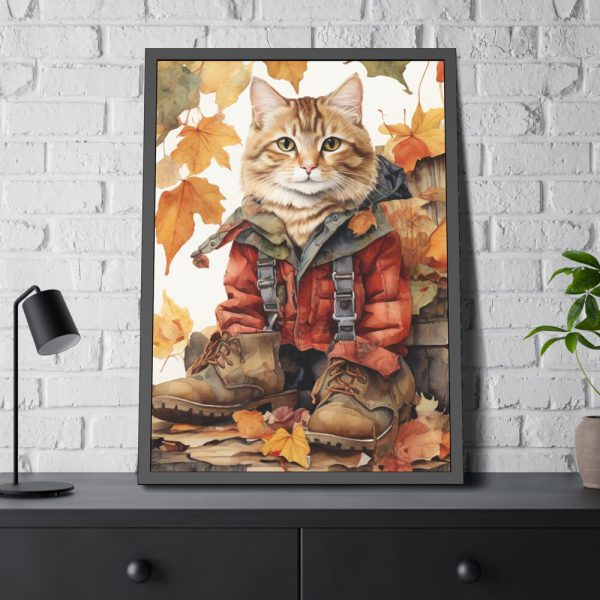 3848497361290382295_2048-1.jpeg Autumn Cat In Boots Framed Poster