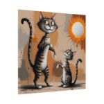 Cute Cat Characters Art Print Standard Canvas