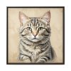 388813709796526691_2048.jpeg Gray Tabby Cat Portrait Art Framed Canvas