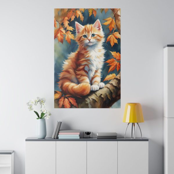Fluffy Kitten In Tree  Standard Canvas