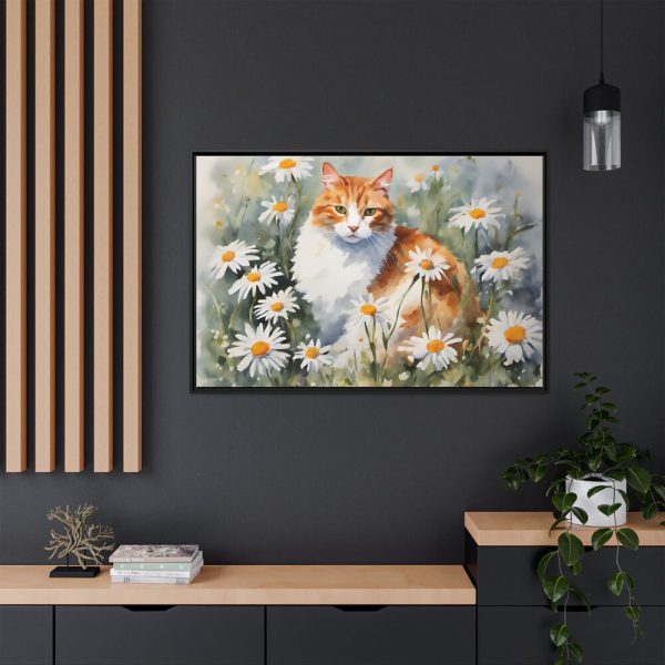 3917966544977501763_2048.jpeg Cat Amongst Daisies Framed Canvas