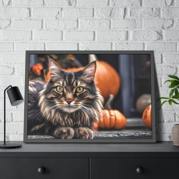 3977955513142838303_2048.jpeg Cat Pumpkin Halloween Framed Poster