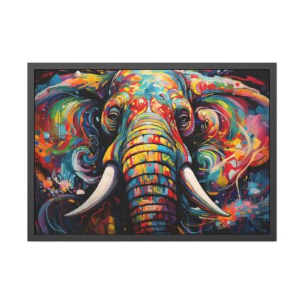Graffiti Art Elephant Portrait Framed Poster