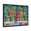 Colorful Cityscape Town City Building Framed Poster