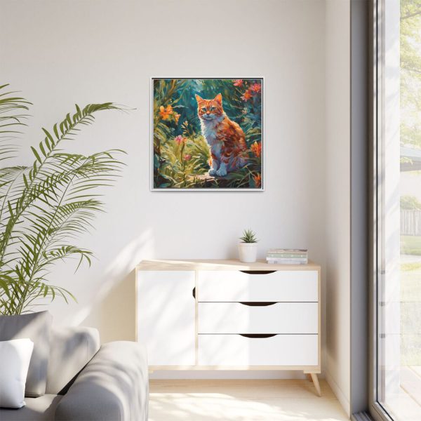 4222530328805458378_2048.jpeg Watercolor Image of Ginger Cat Framed Canvas