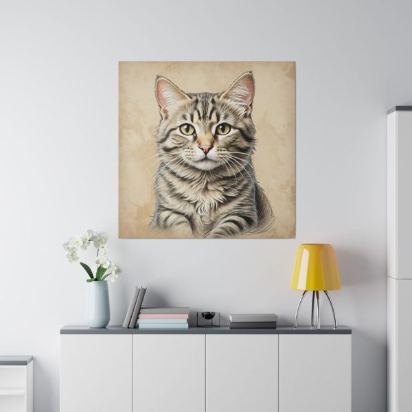 4267851426199832889_2048.jpeg Gray Tabby Cat Portrait Art Standard Canvas