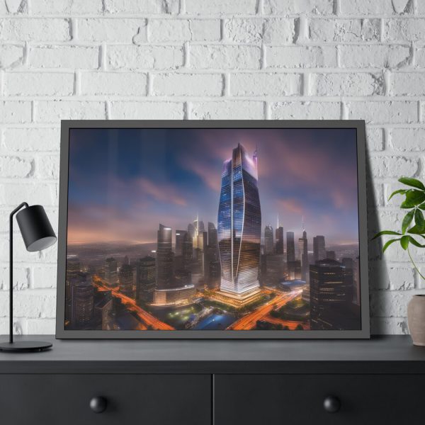 4299748542696512706_2048.jpeg Megalithic Skyscraper Touches Clouds Framed Poster