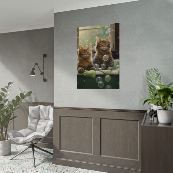 Cats Taking Bubble Bath Poster