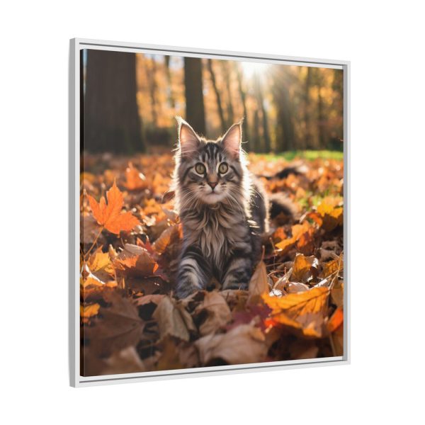 472091954356454956_2048.jpeg Fluffy Tabby Kitty Laying Framed Canvas