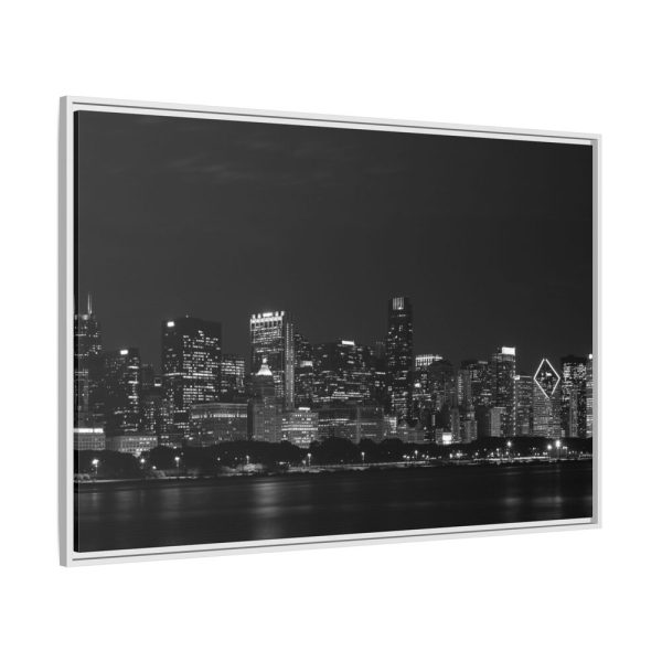 4882402307703174964_2048.jpeg Chicago Skyline At Night Framed Canvas