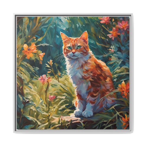 5191318246927385609_2048.jpeg Watercolor Image of Ginger Cat Framed Canvas