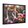 5301401254394522922_2048.jpeg Cat Kitten Flowers Blossoms Framed Poster