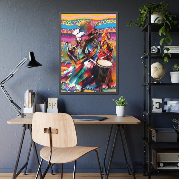 5313317677680920342_2048.jpeg Three African Musicians Performing Framed Poster