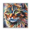 Watercolor Image of Cat Framed Canvas
