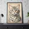 5452239160084656006_2048.jpeg Gray Tabby Cat Portrait Art Framed Poster
