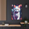 5528609145312761033_2048.jpeg White Cat Anime Illustration Framed Canvas