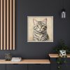 5576190742626365014_2048.jpeg Gray Tabby Cat Portrait Art Framed Canvas