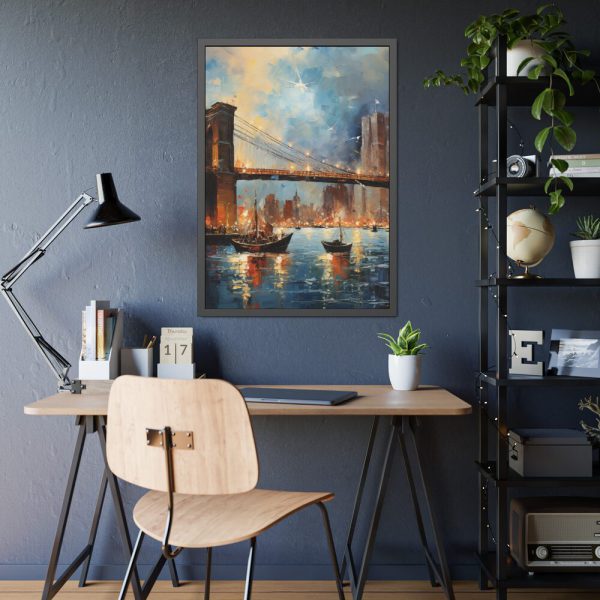 5846837827715457950_2048.jpeg Brooklyn Bridge Painted Art I Framed Poster